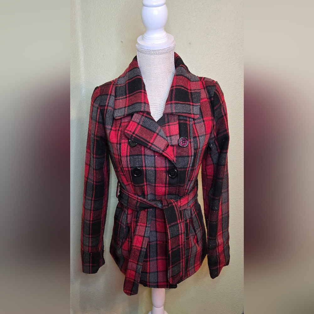 Plaid Double-Breasted Women's Jacket